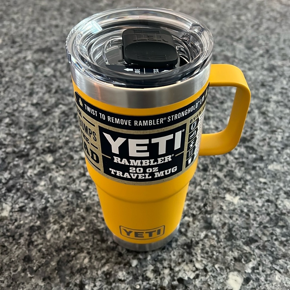 NWT YETI Rambler 20oz Travel Mug in Yellow